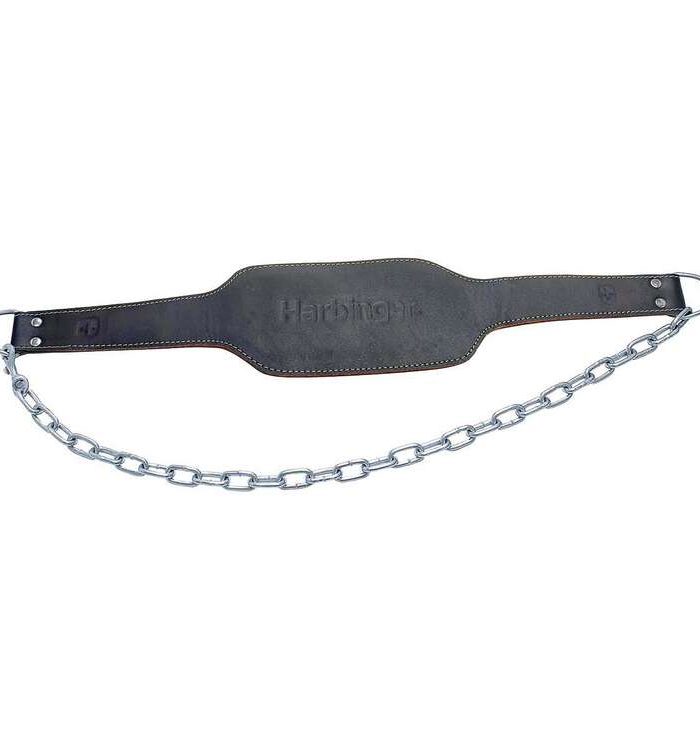 Harbinger Leather Dip Belt with Chain