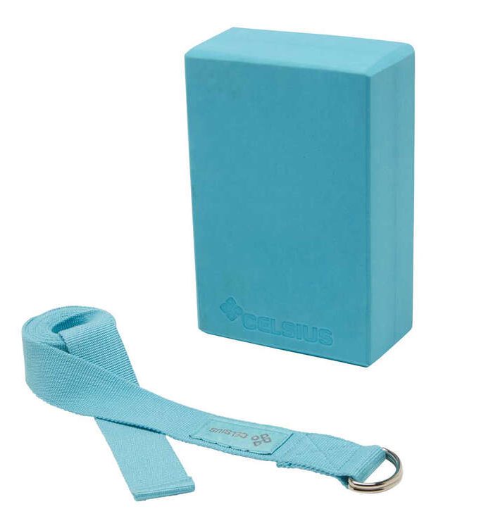 Celsius Yoga Block And Strap Combo