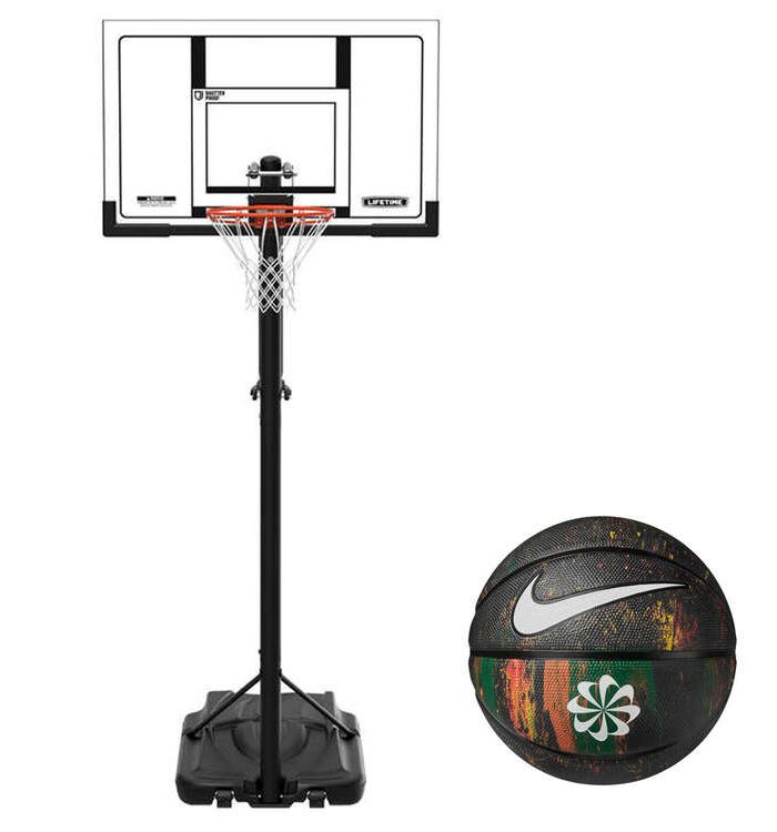 Lifetime 52” Power Lift Hoop & Nike Ball Basketball Set