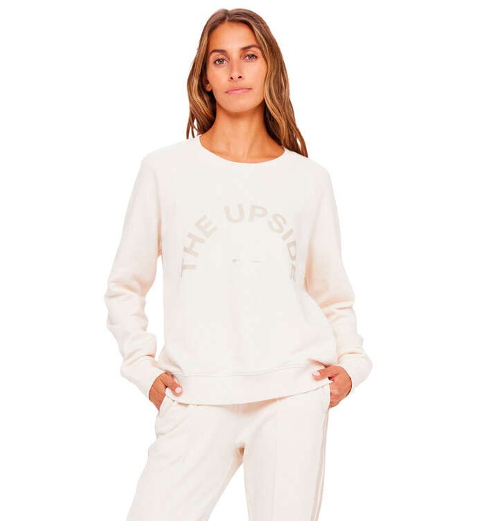 The Upside Womens Baja Newport Crew Sweatshirt Beige XS