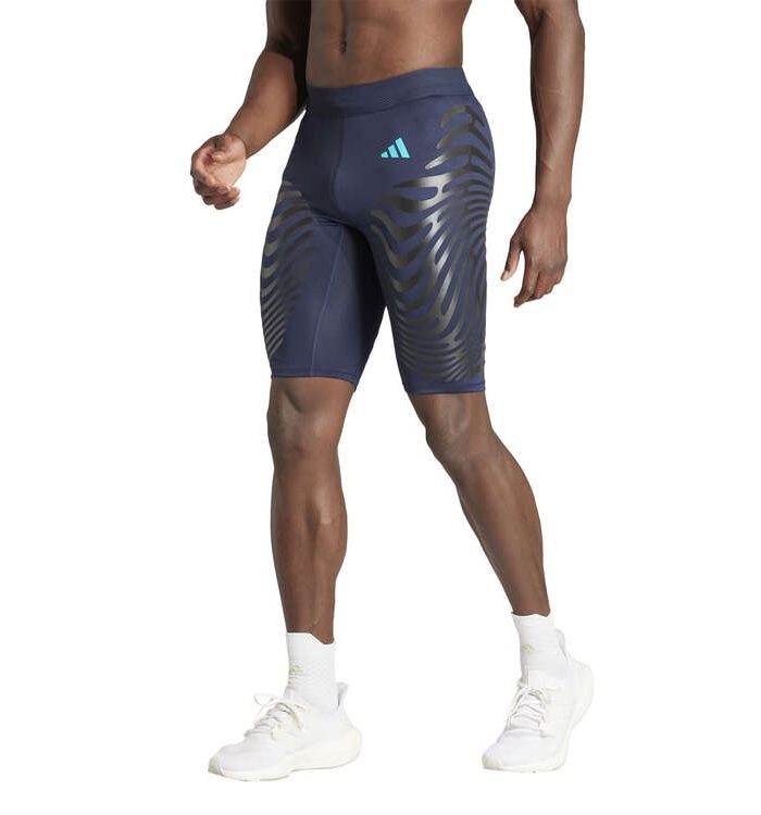 adidas Mens ADIZERO Control Short Running Tights Navy XL