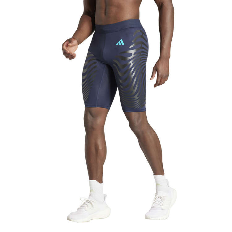 adidas Mens ADIZERO Control Short Running Tights Navy XL