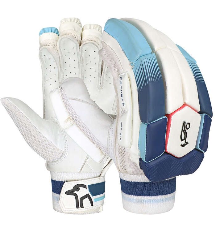 Kookaburra Empower Pro 3.0 Cricket Batting Gloves White/Blue Left Hand