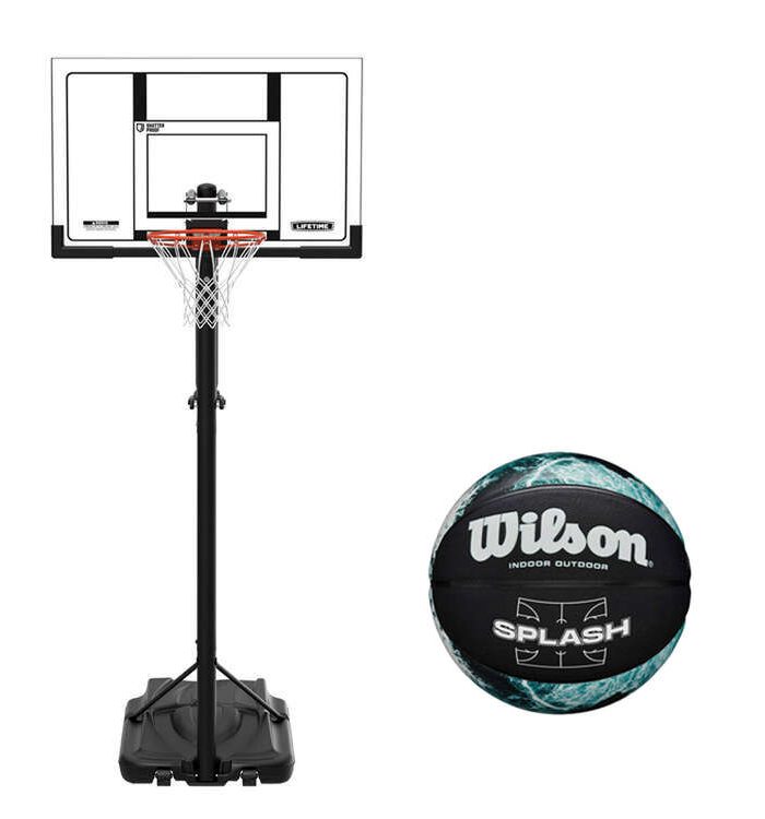 Basketball Lifetime 52 inch Hoop and Wilson Ball Set