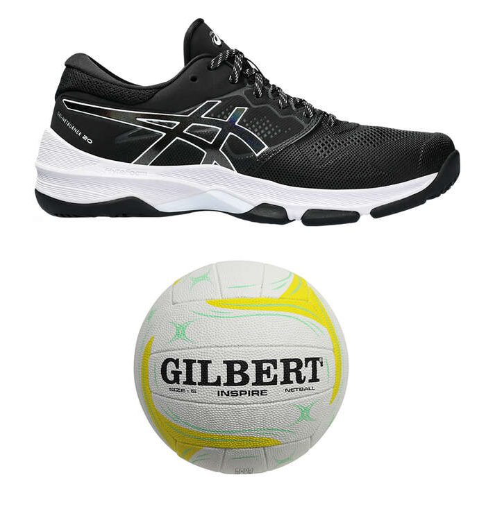 Asics GEL Netburner 20 Netball Shoes and Gilbert Inspire Netball Set